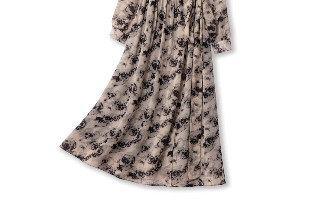 Kiera Plus Size Floral Wrap Long Sleeve Dress