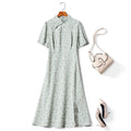 Plus Size Modern Floral Cheongsam Dress