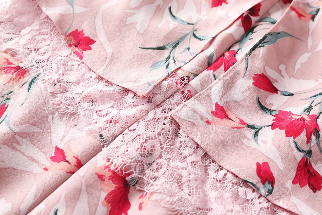 Dana Plus Size Pink Floral Halter Neck Midi Dress