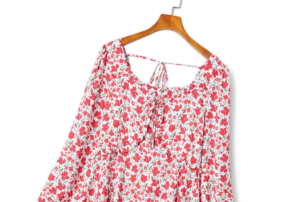Plus Size Floral Long Sleeve Blouse