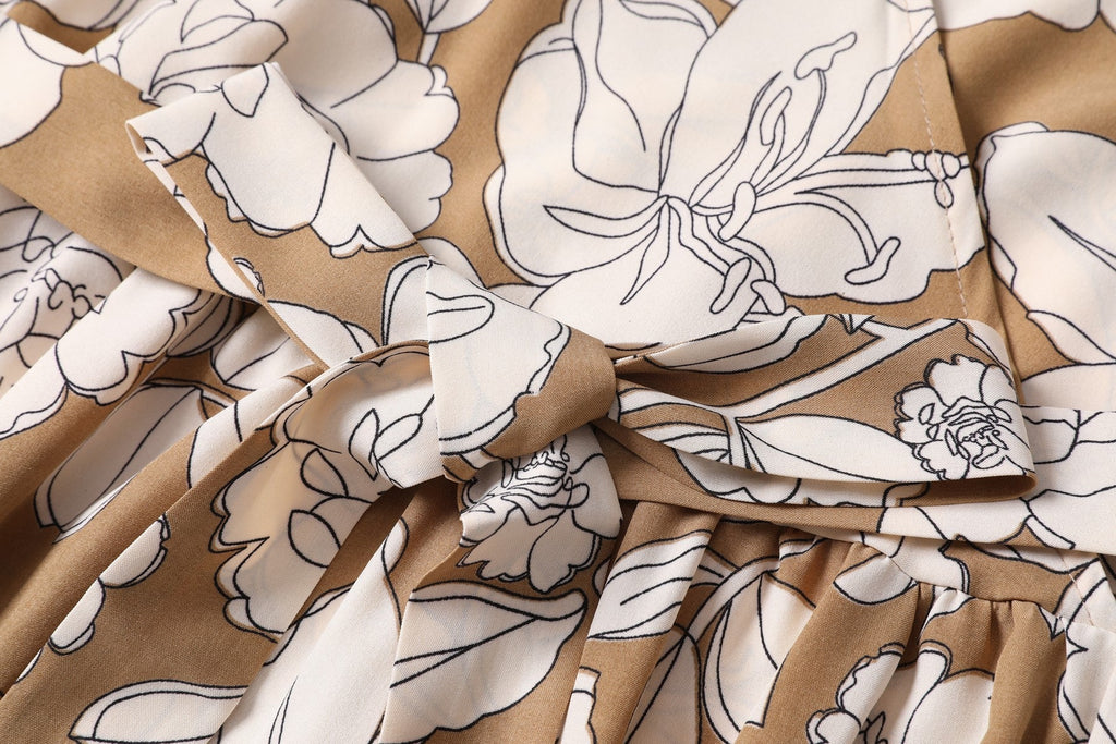 Plus Size Floral Long Sleeve Maxi Dress