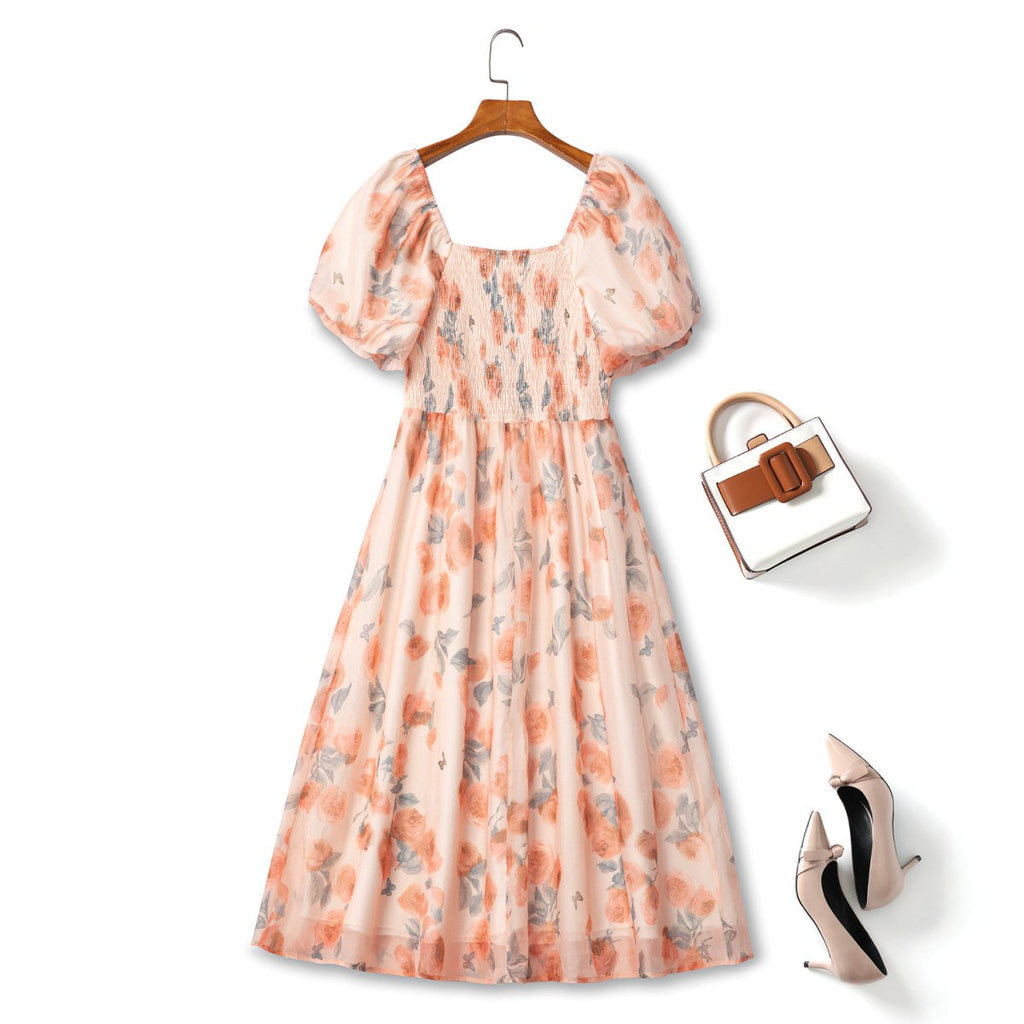 Rosalie Plus Size Floral Garden Midi Dress
