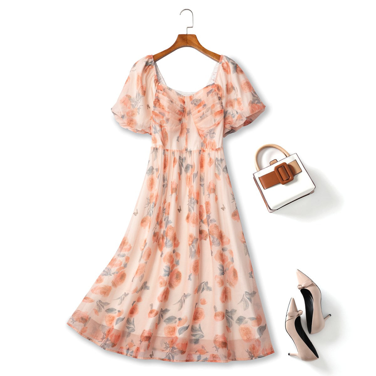 Rosalie Plus Size Floral Garden Midi Dress