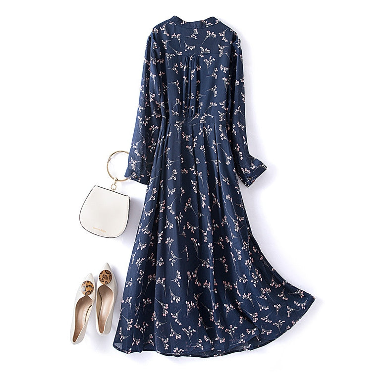 Plus Size Floral Pleat Shirt Dress