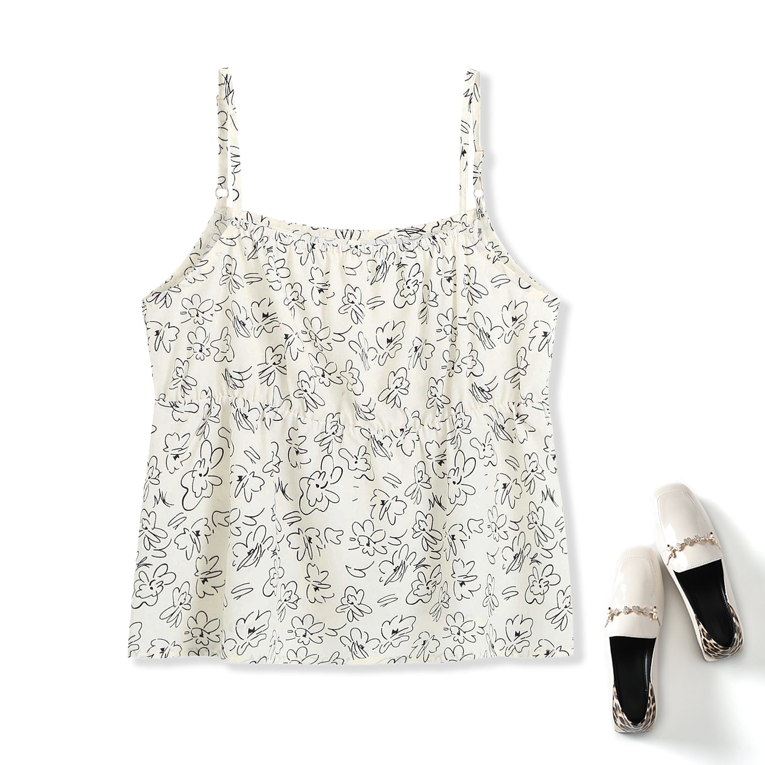 Plus Size Floral Scribble Cami Top