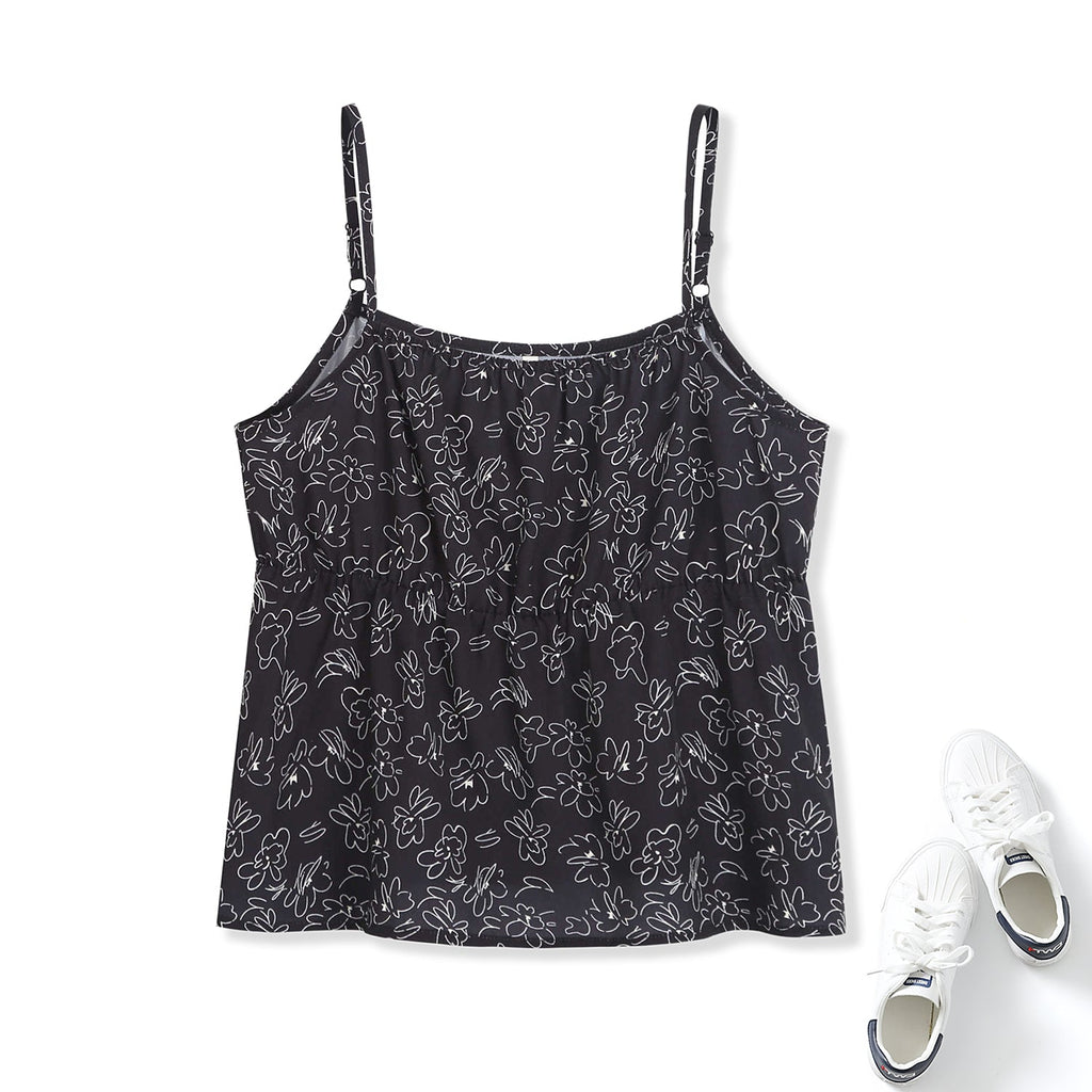 Plus Size Floral Scribble Cami Top