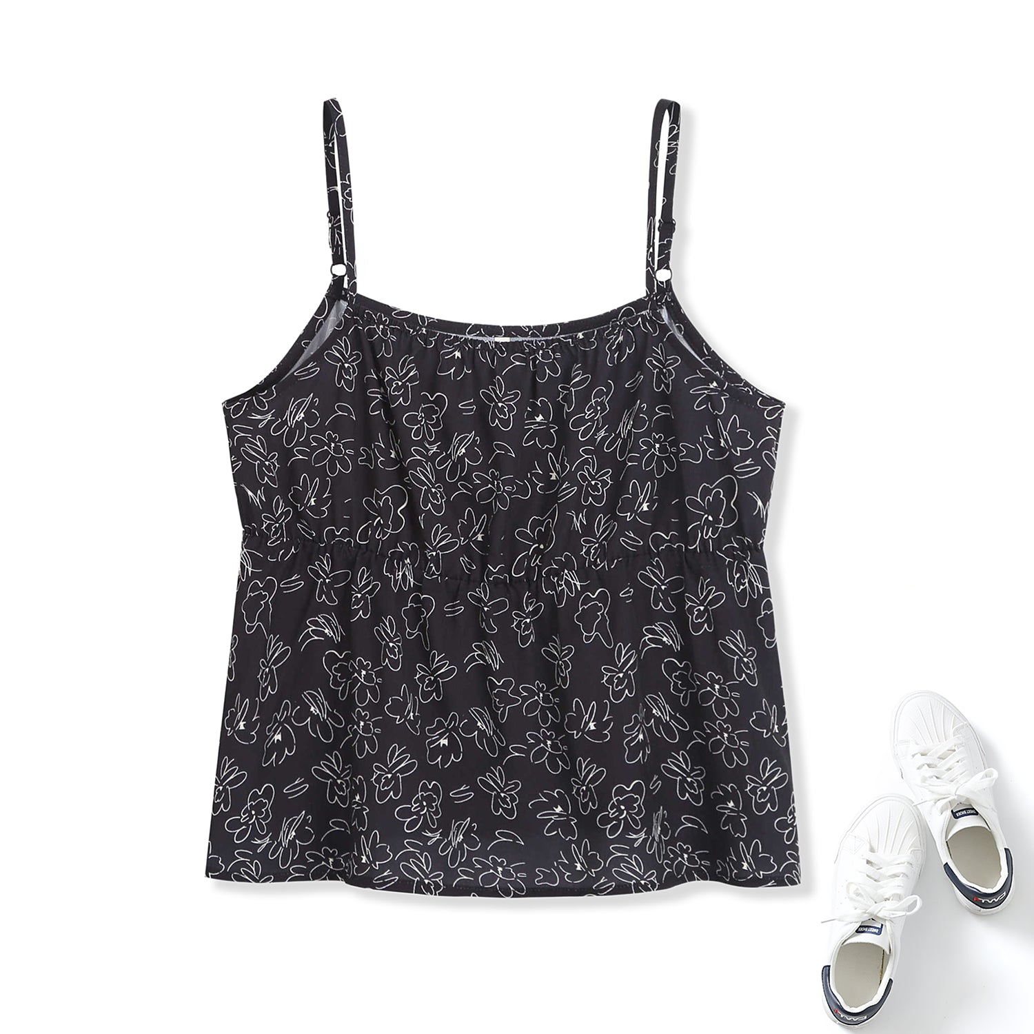 Plus Size Floral Scribble Cami Top