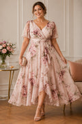 Lysandra Plus Size Floral Wrap Midi Dress