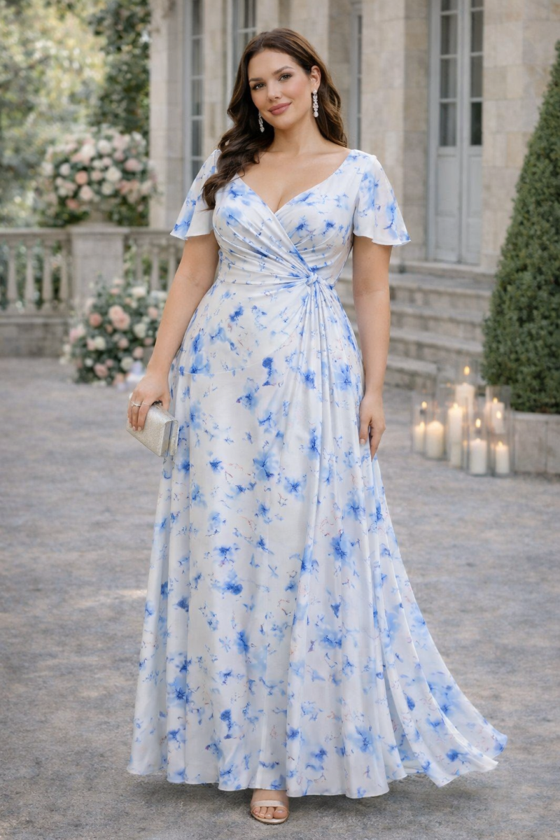 Elodie Plus Size Floral Wrap Maxi Dress