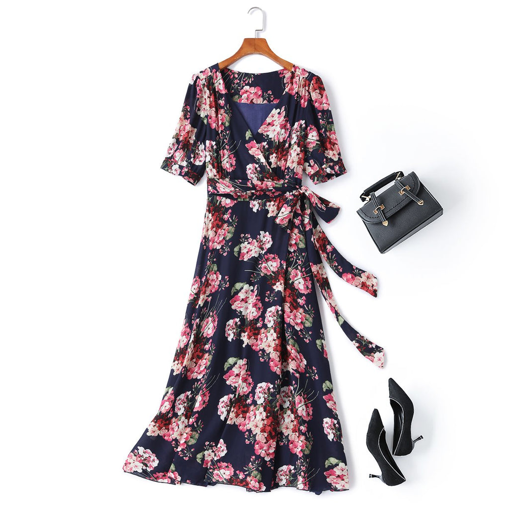 Zariah Plus Size Floral Wrap Maxi Dress
