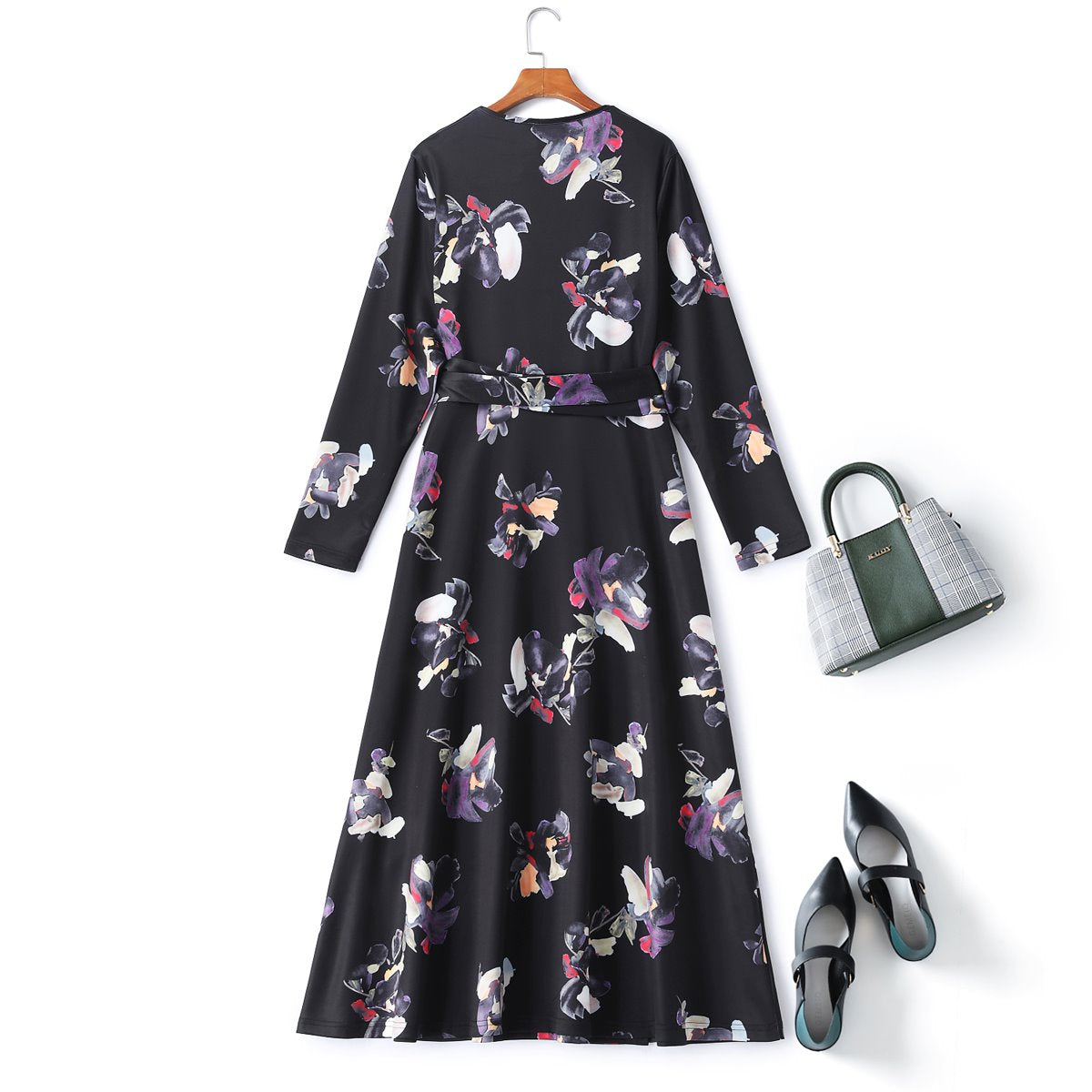 Daleysa Plus Size Floral Wrap Maxi Dress