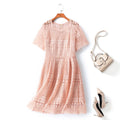 Queen Plus Size Pink Lace Formal Dress