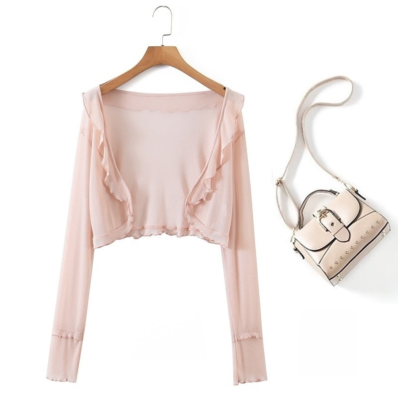 Plus Size Frill Cover Up Cardigan