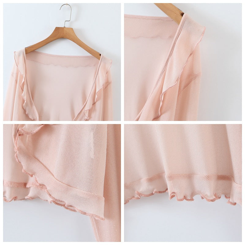 Plus Size Frill Cover Up Cardigan