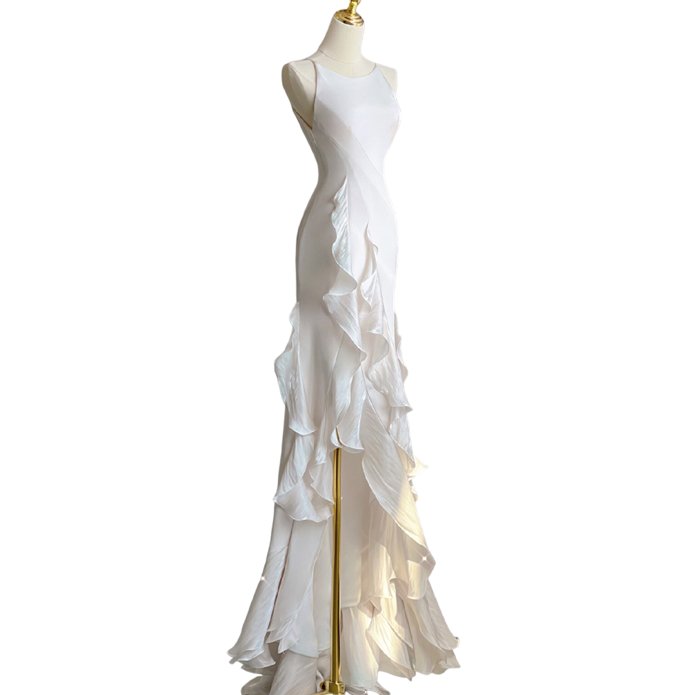 Plus Size Frills Sexy Formal Evening Dress