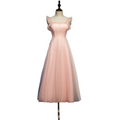 Plus Size Pink Pleat Tulle Midi Dress