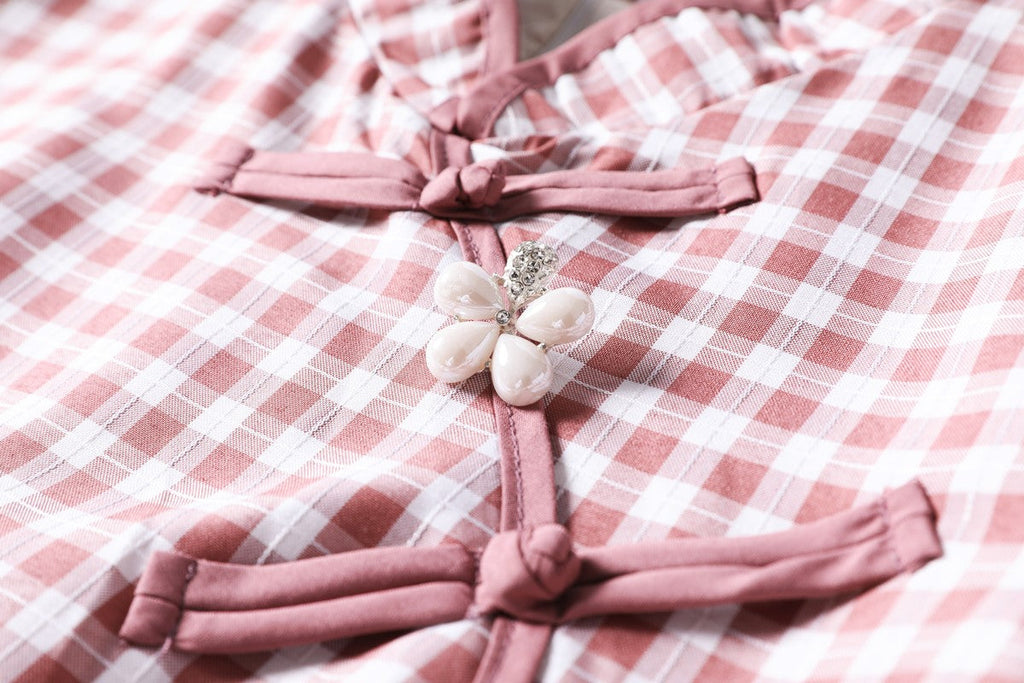 Plus Size Gingham Cheongsam