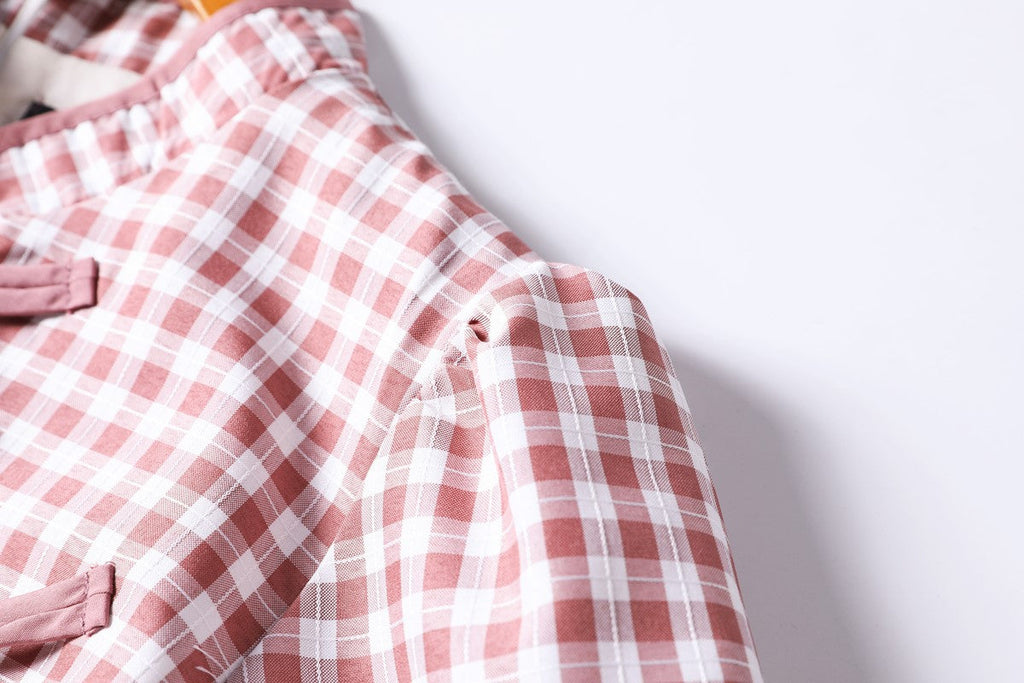 Plus Size Gingham Cheongsam