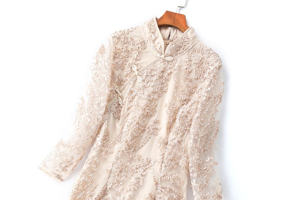 Quintessa Plus Size Gold Cheongsam Qipao Dress