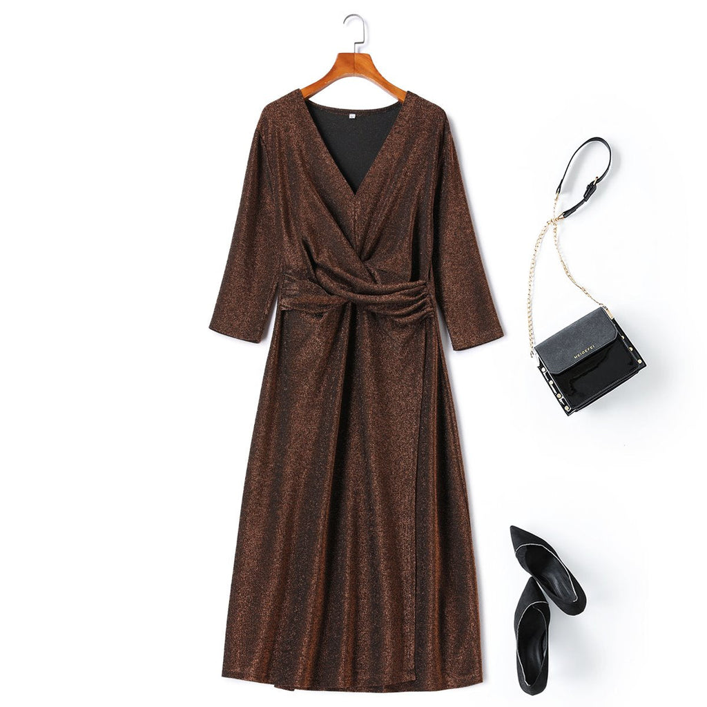 Ezza Plus Size Gold Cocktail Dress