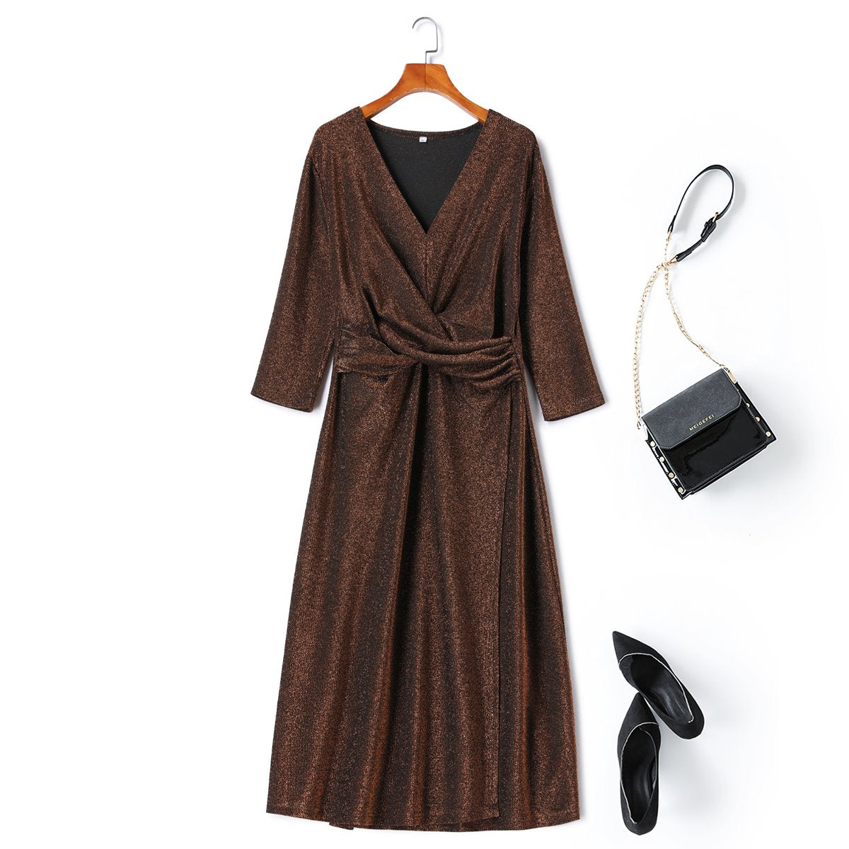 Ezza Plus Size Gold Cocktail Dress