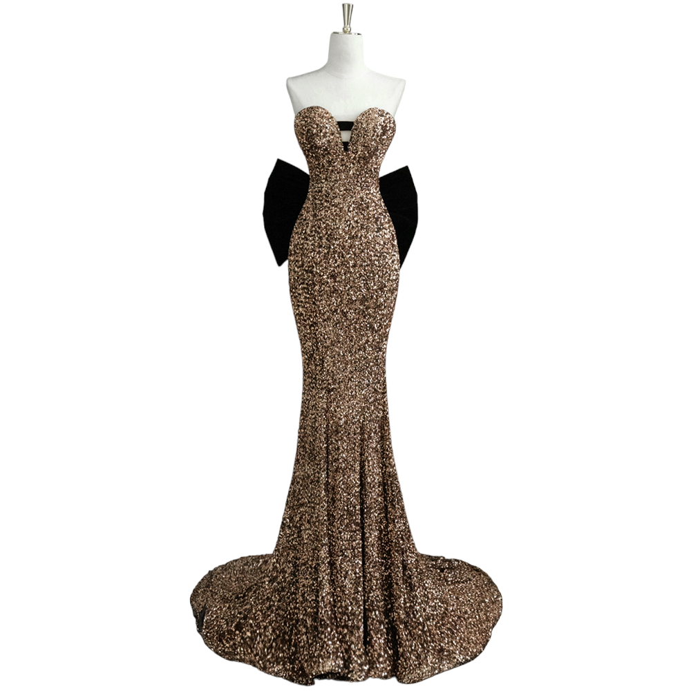 Plus Size Gold Sweetheart Mermaid Gown