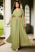 Amaris Plus Size Grecian Cape Evening Dress