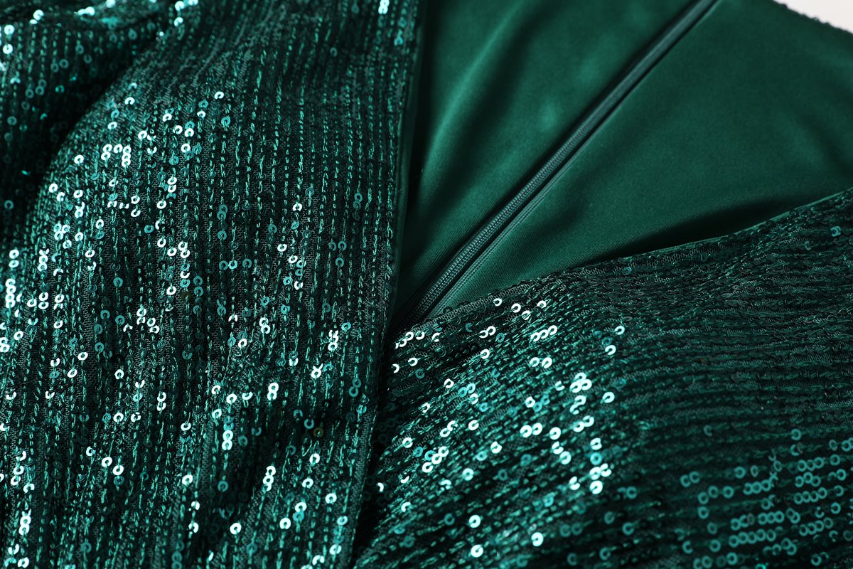 Plus Size Green Sequins Gown
