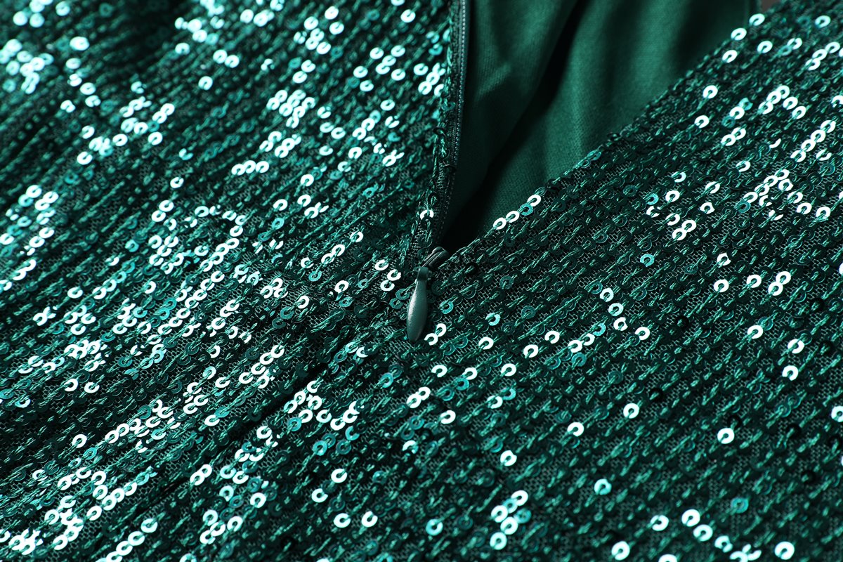 Plus Size Green Sequins Gown