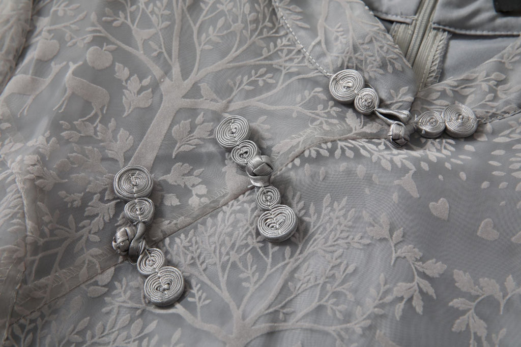Phoebe Plus Size Grey Qipao Dress