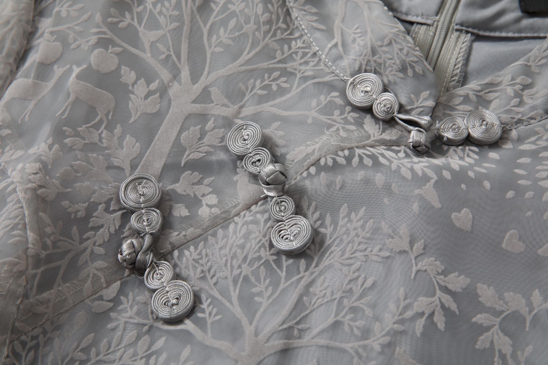 Phoebe Plus Size Grey Qipao Dress