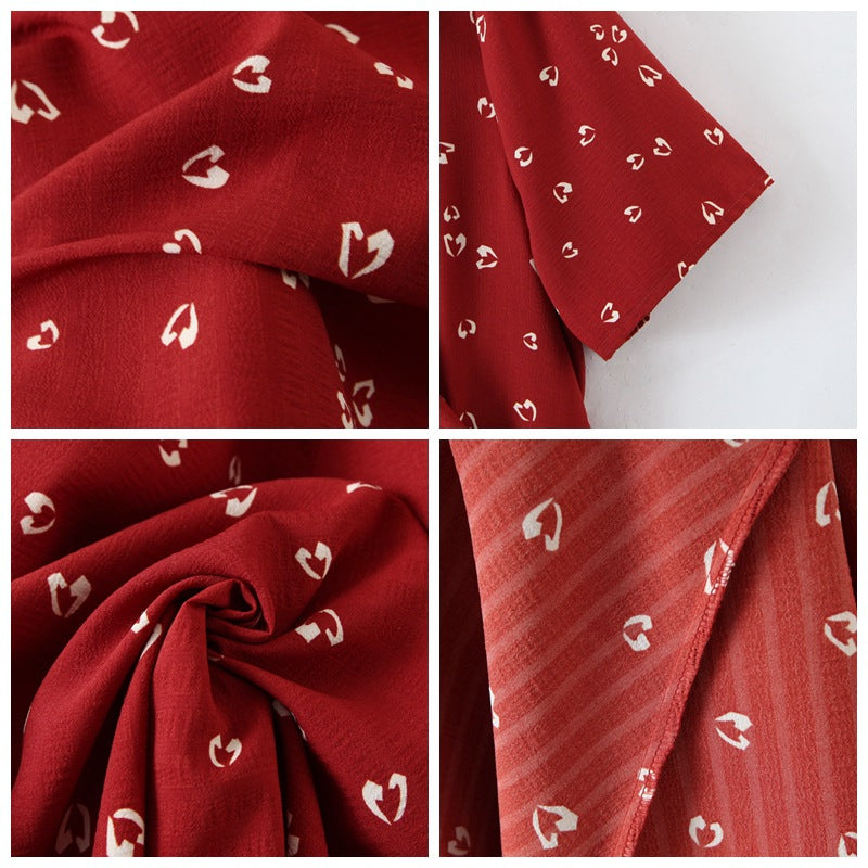 Plus Size Hearts Wrap Shirt Dress