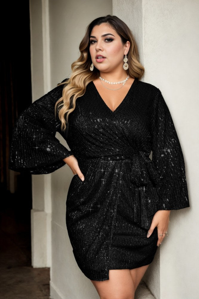Sol Plus Size Kimono Sleeve Short Party Dress