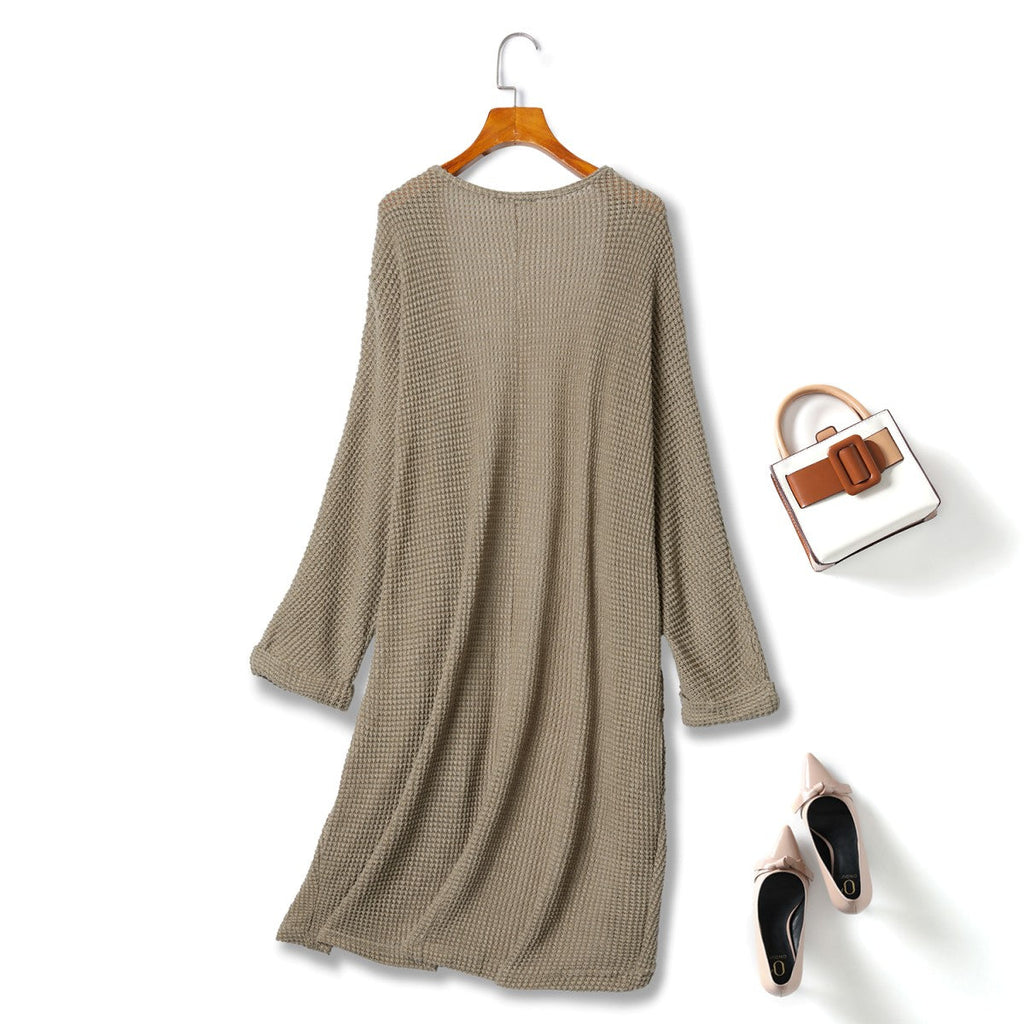 Plus Size Knit Long Cardigan