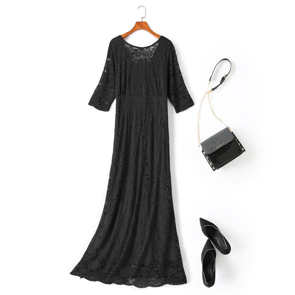 Estrella Plus Size Lace Maxi Dress