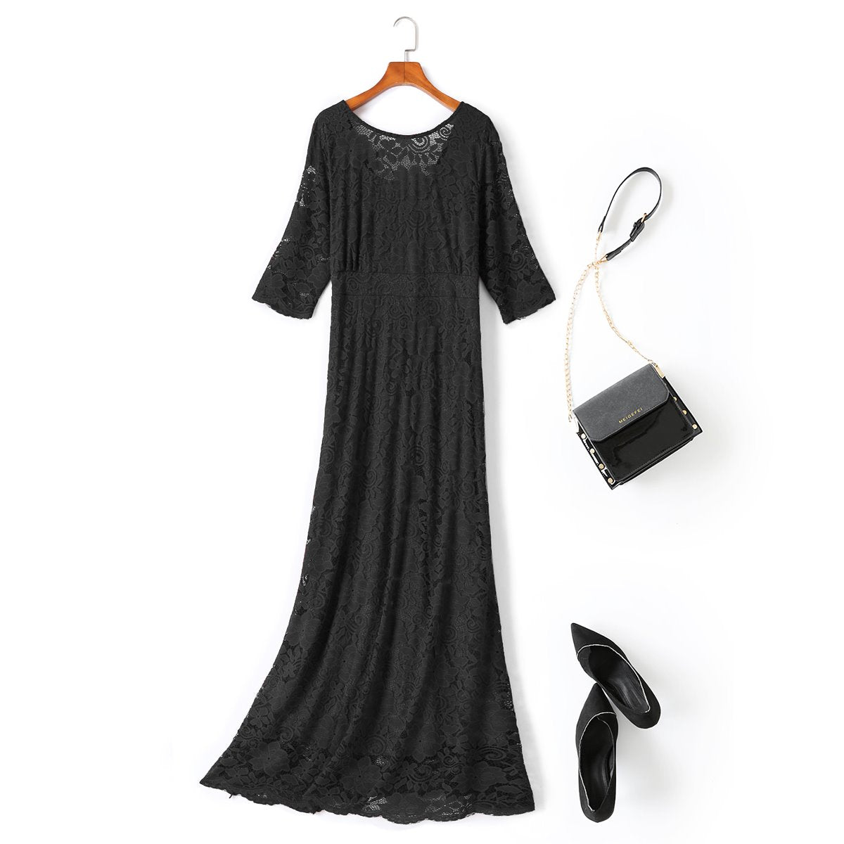 Estrella Plus Size Lace Maxi Dress