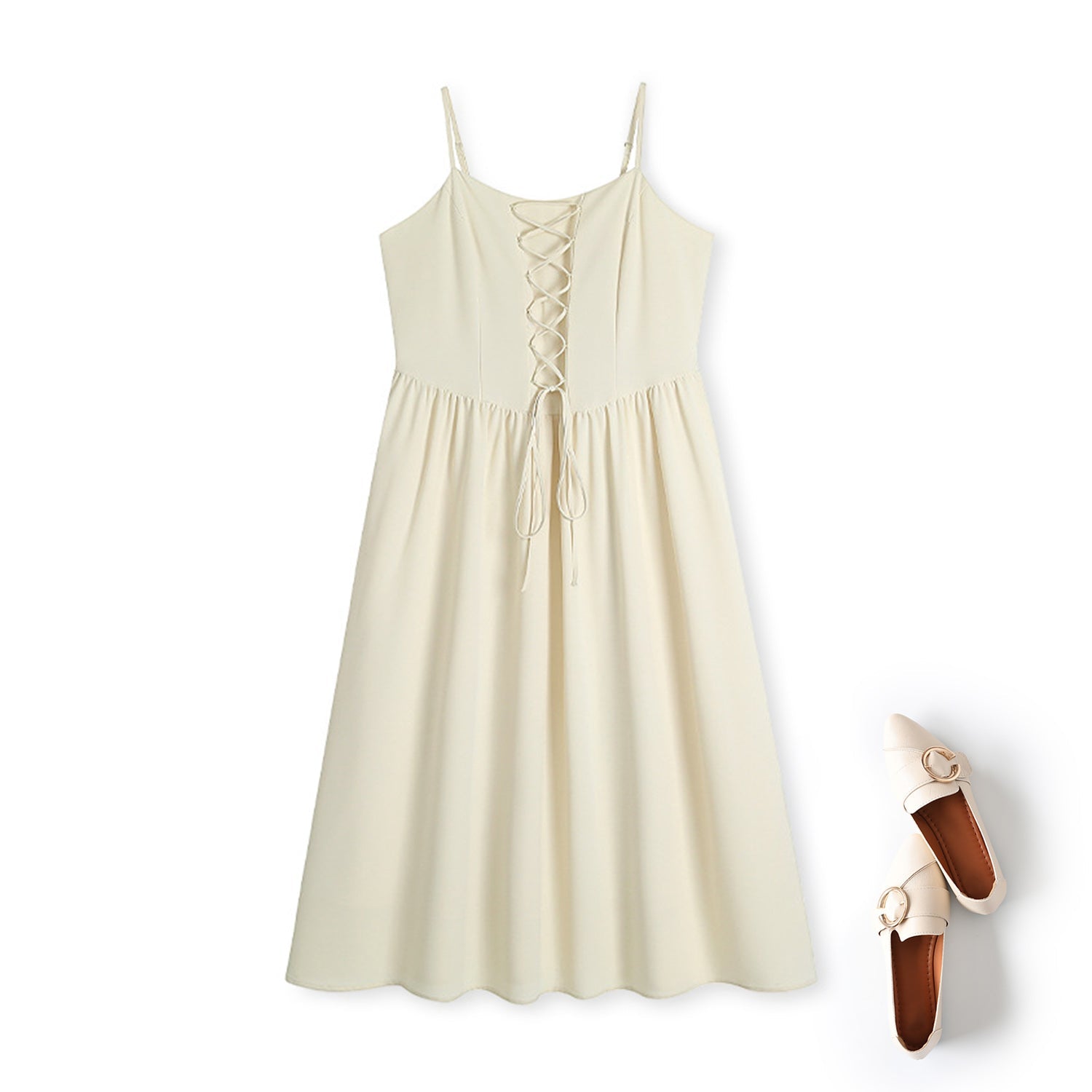 Plus Size Vintage Lace Up Dress