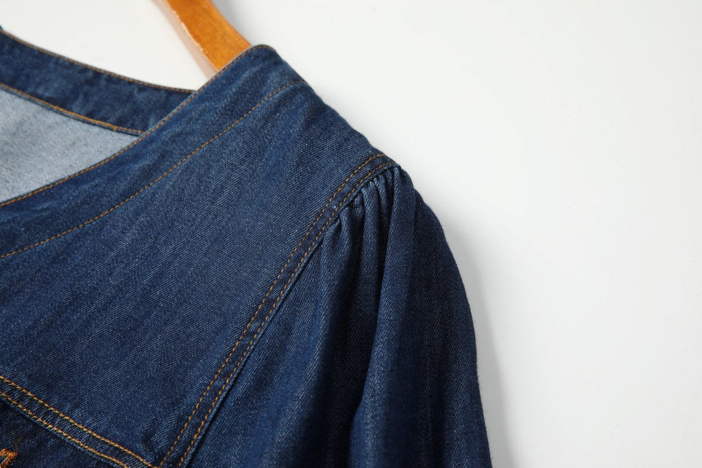 Londyn Plus Size Denim Lace Up Dress