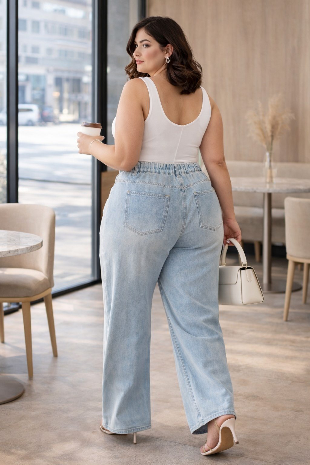 Elara Plus Size Highwaist Wide Leg Denim Jeans