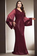 Thérèse Plus Size Long Sleeve Evening Dress