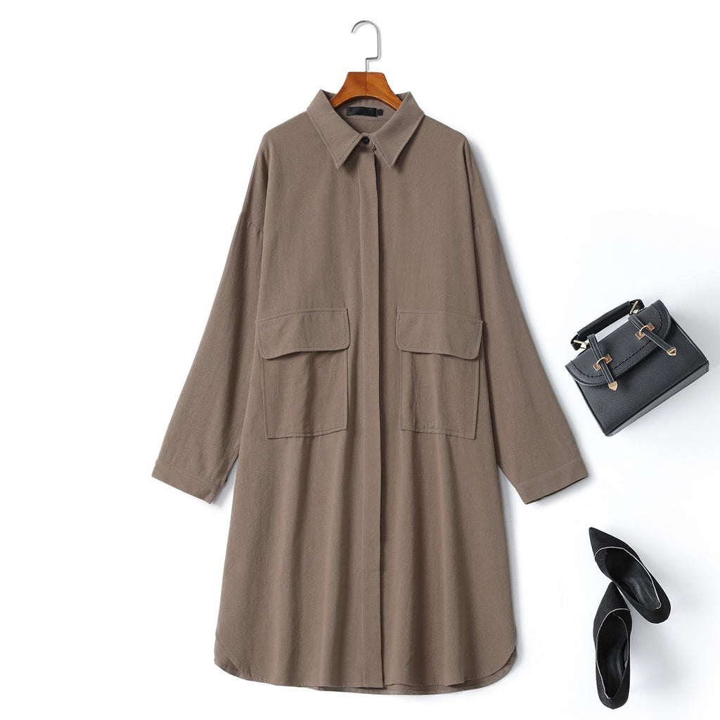 Marley Plus Size Long Sleeve Shirt Dress