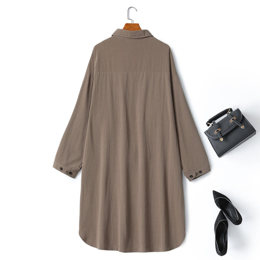 Marley Plus Size Long Sleeve Shirt Dress