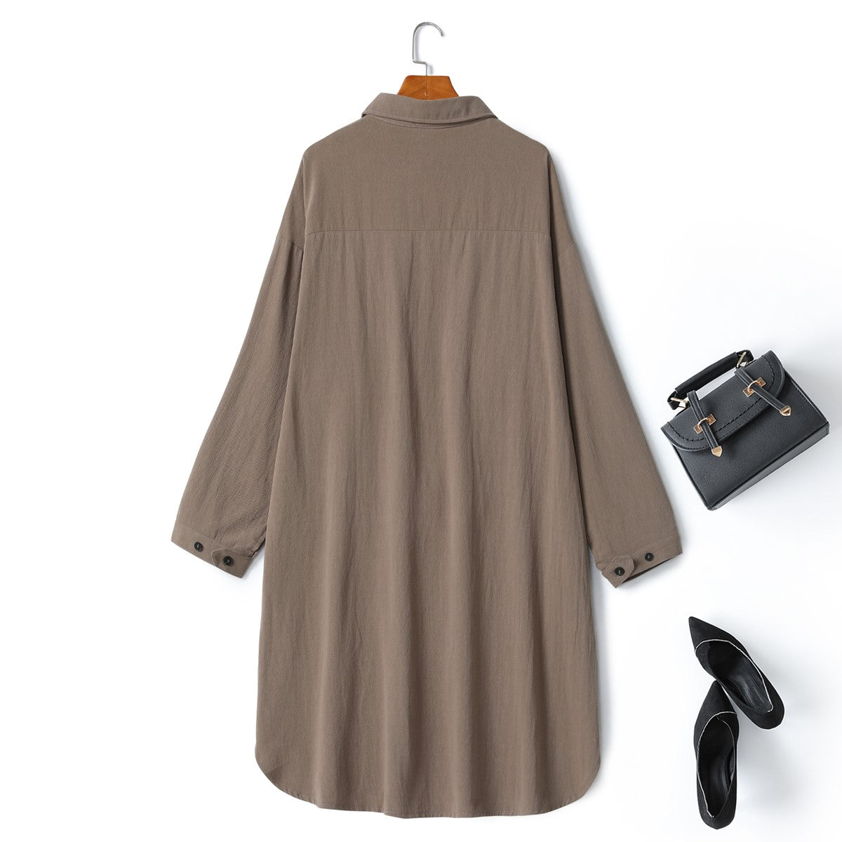 Marley Plus Size Long Sleeve Shirt Dress