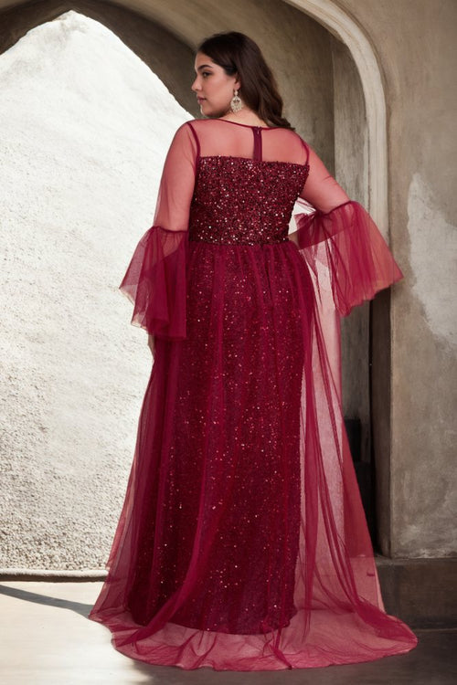 Daleyza Plus Size Maroon Red Formal Dress