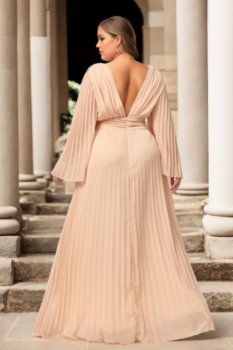 Anastasia Plus Size Grecian Pleated Evening Dress