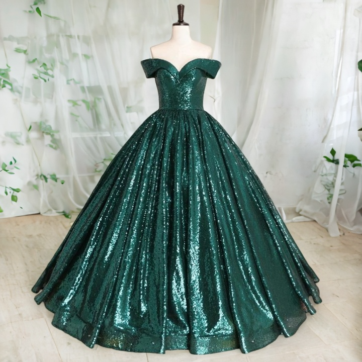 Carpenter Plus Size Sequins Off Shoulder Gown