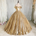 Carpenter Plus Size Sequins Off Shoulder Gown