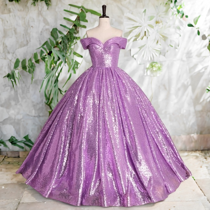 Carpenter Plus Size Sequins Off Shoulder Gown
