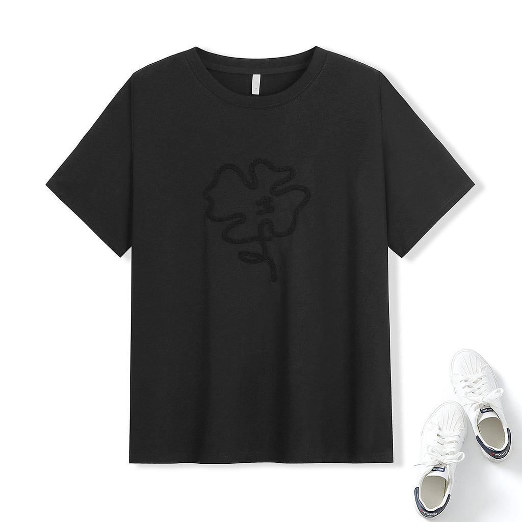 Plus Size Minimalist Flower Tee