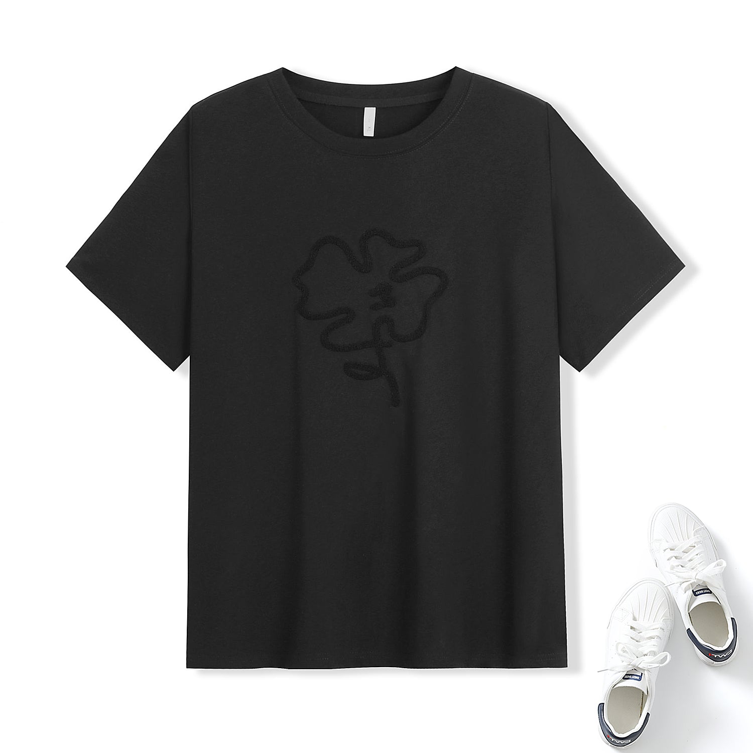 Plus Size Minimalist Flower Tee